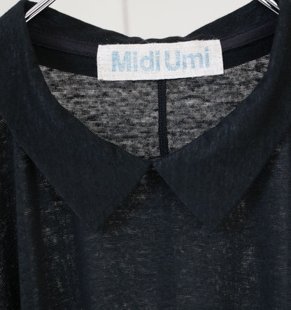 【A】linen with collar pullover