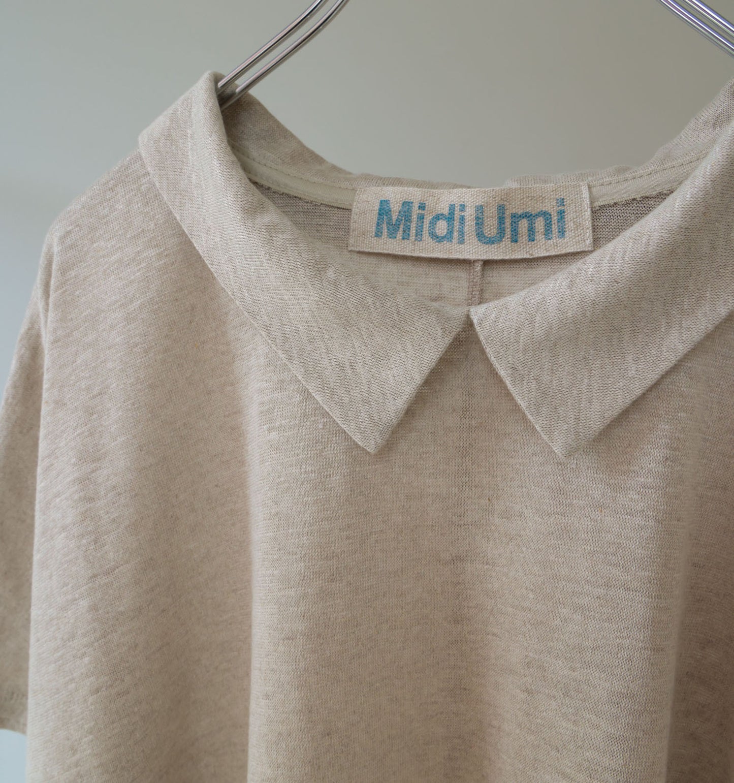 【A】linen with collar pullover