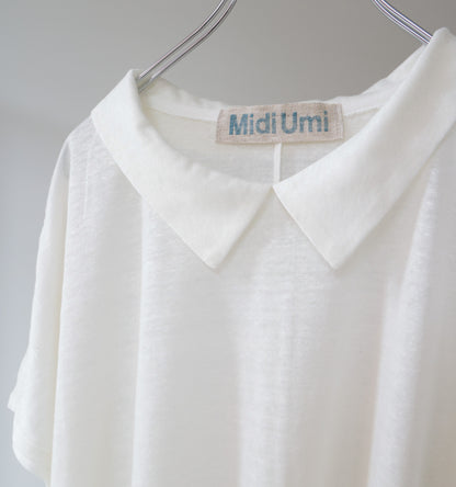 【A】linen with collar pullover