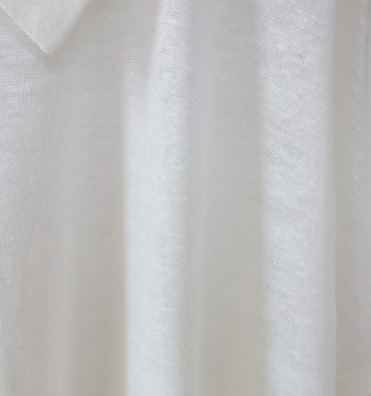 【A】linen with collar pullover