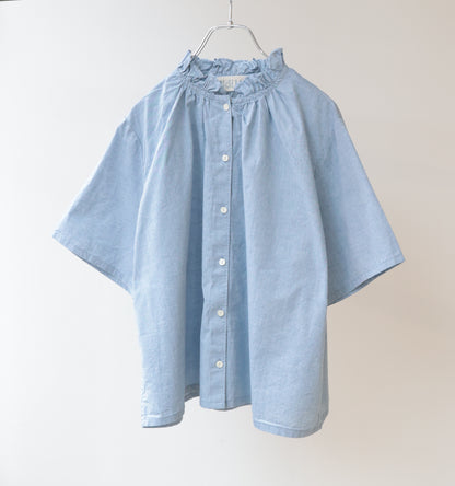 【A】chambray frill shirt
