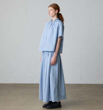 【A】chambray frill shirt