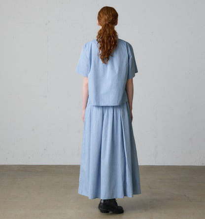 【A】chambray frill shirt