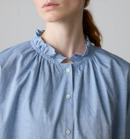 【A】chambray frill shirt
