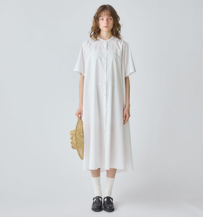 【A】half sleeve A line shirt one piece