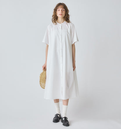 【A】half sleeve A line shirt one piece