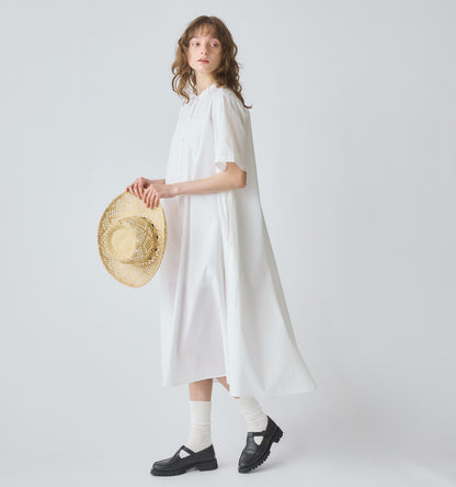 【A】half sleeve A line shirt one piece