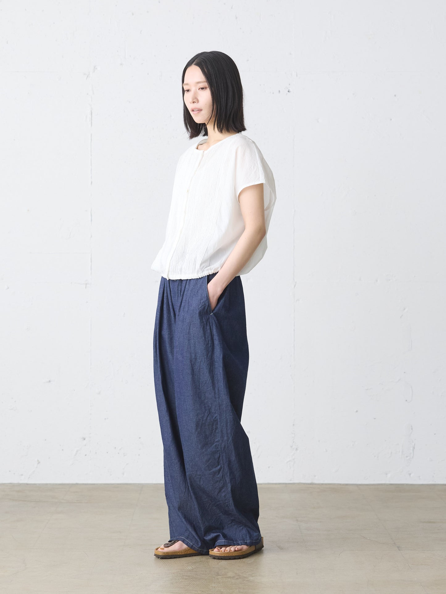 pin tuck N/S shirt