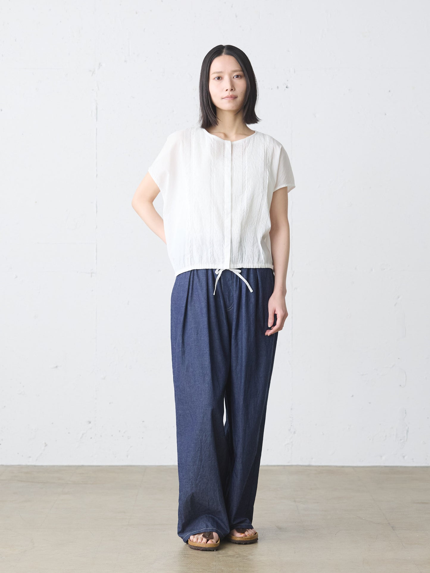 pin tuck N/S shirt