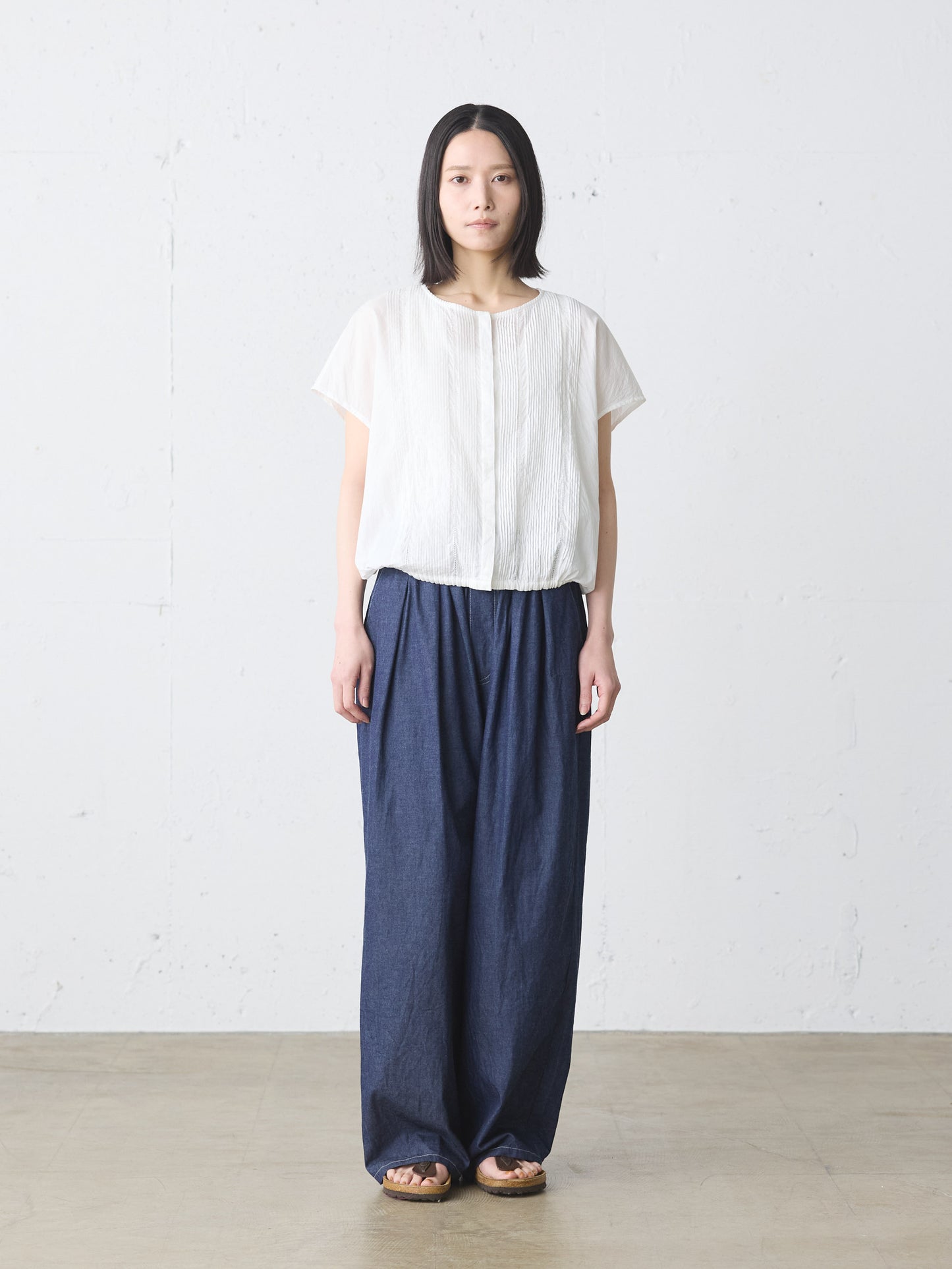 pin tuck N/S shirt