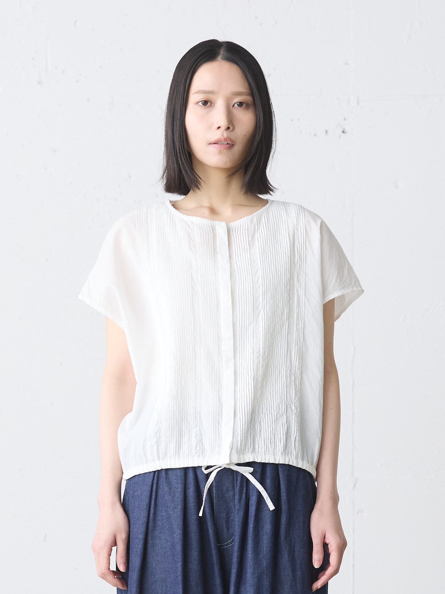 pin tuck N/S shirt