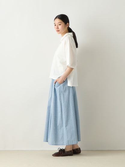 chambray tuck skirt