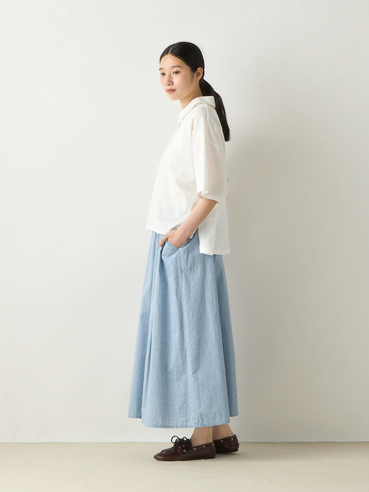 chambray tuck skirt