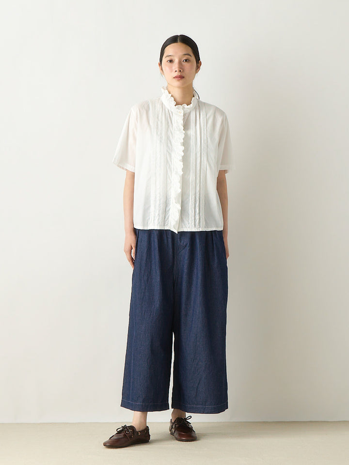 light wide tuck denim