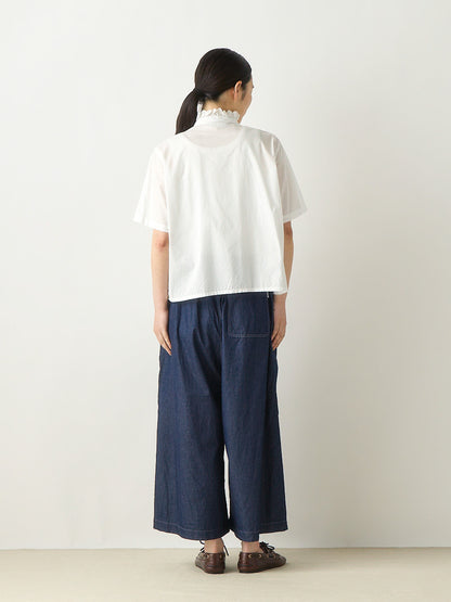 pin tuck lace shirt short sleeve