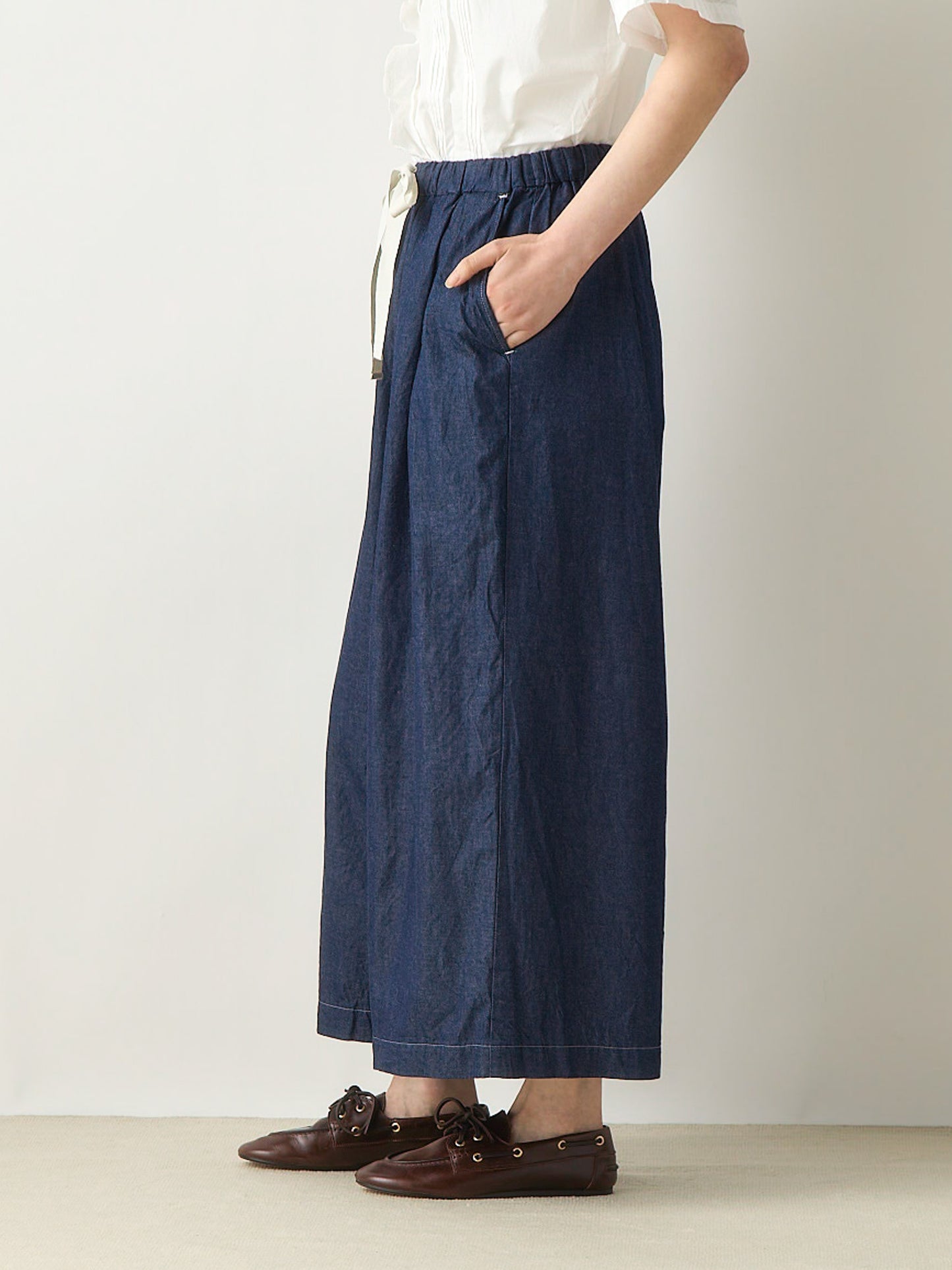 light wide tuck denim