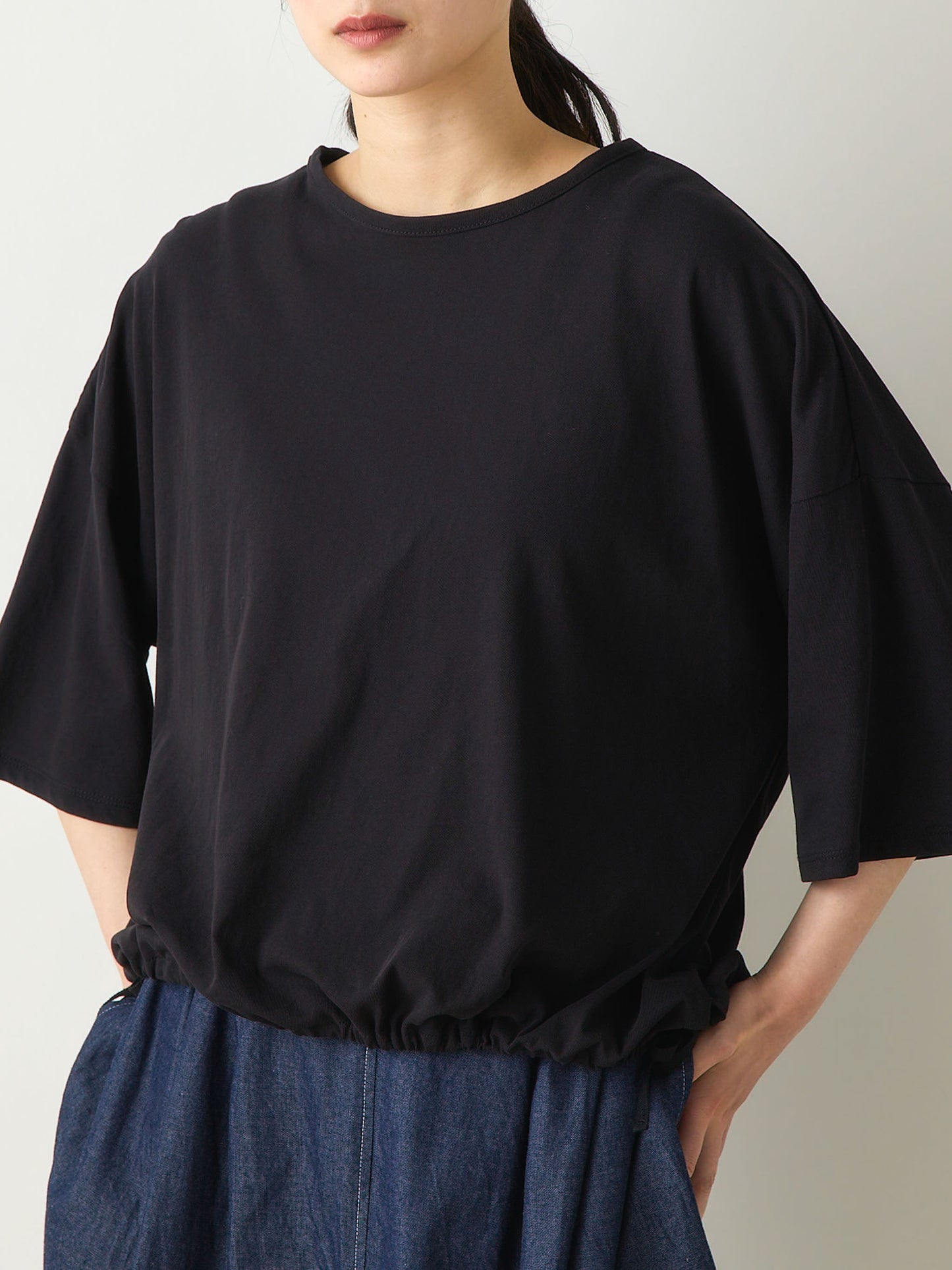 half sleeve drawstring pullover