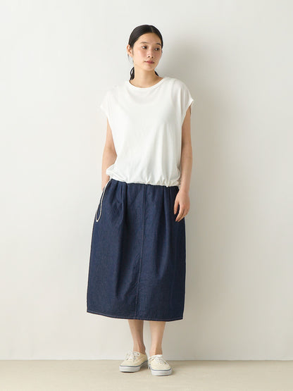 light denim cocoon skirt