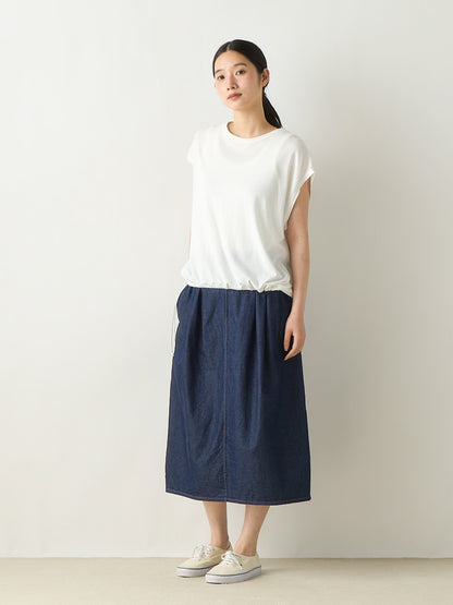 light denim cocoon skirt