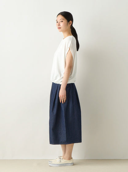 light denim cocoon skirt