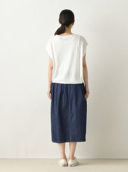 light denim cocoon skirt