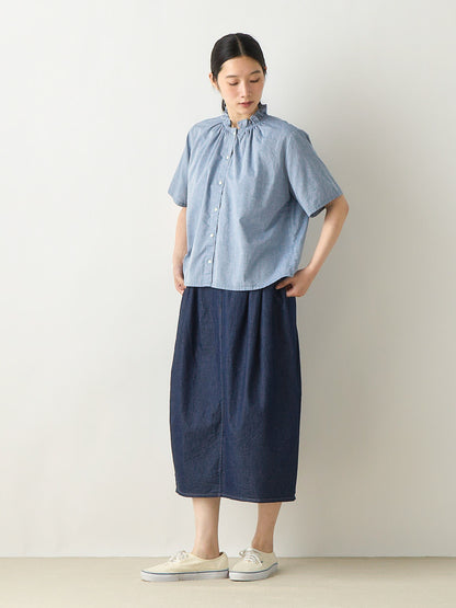 light denim cocoon skirt