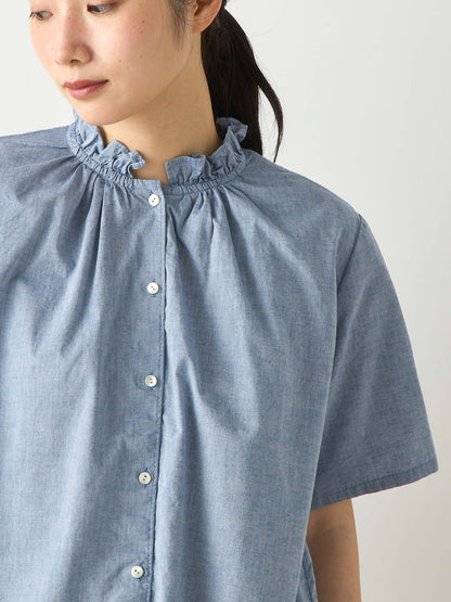 chambray frill shirt