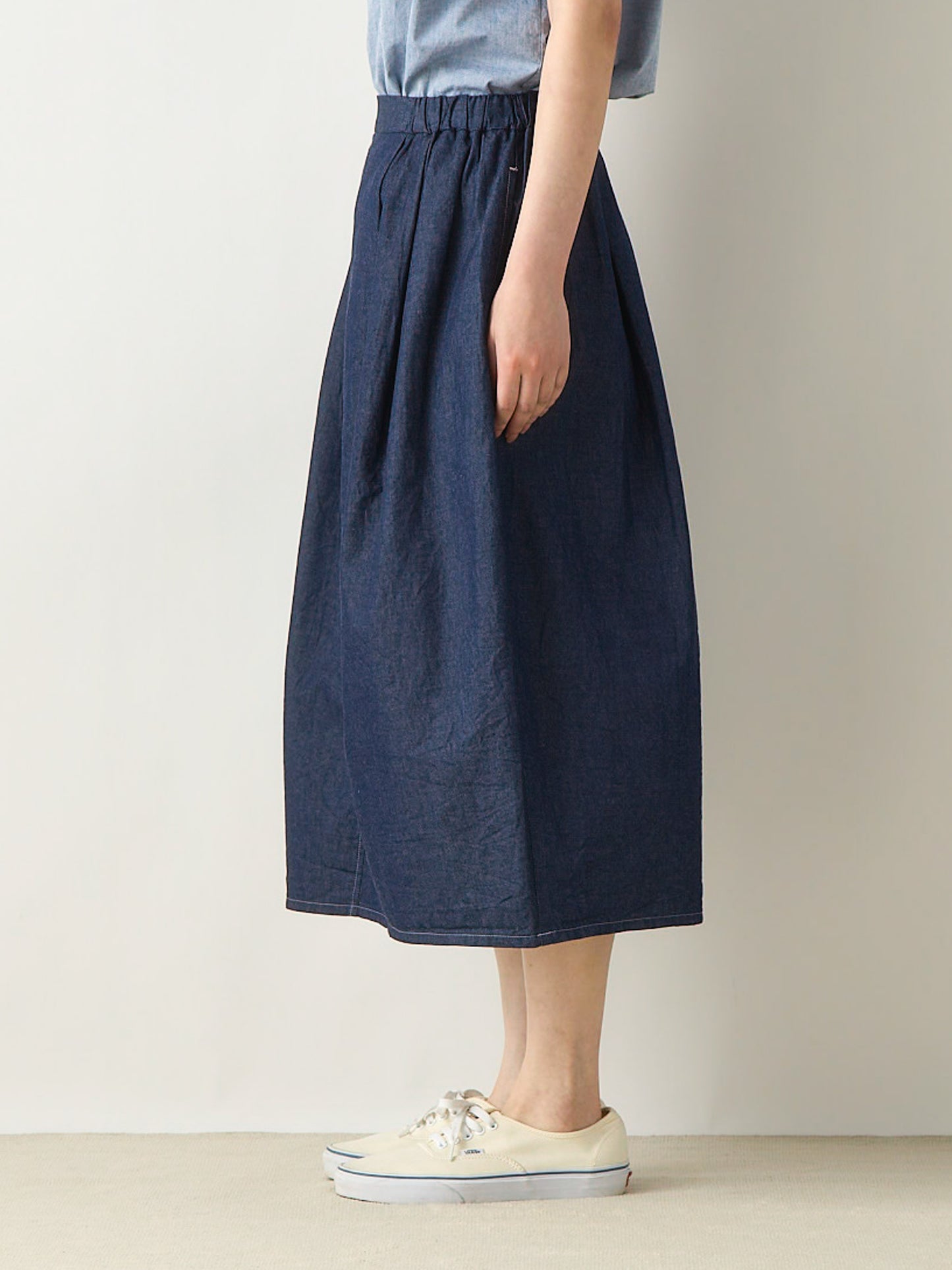 light denim cocoon skirt