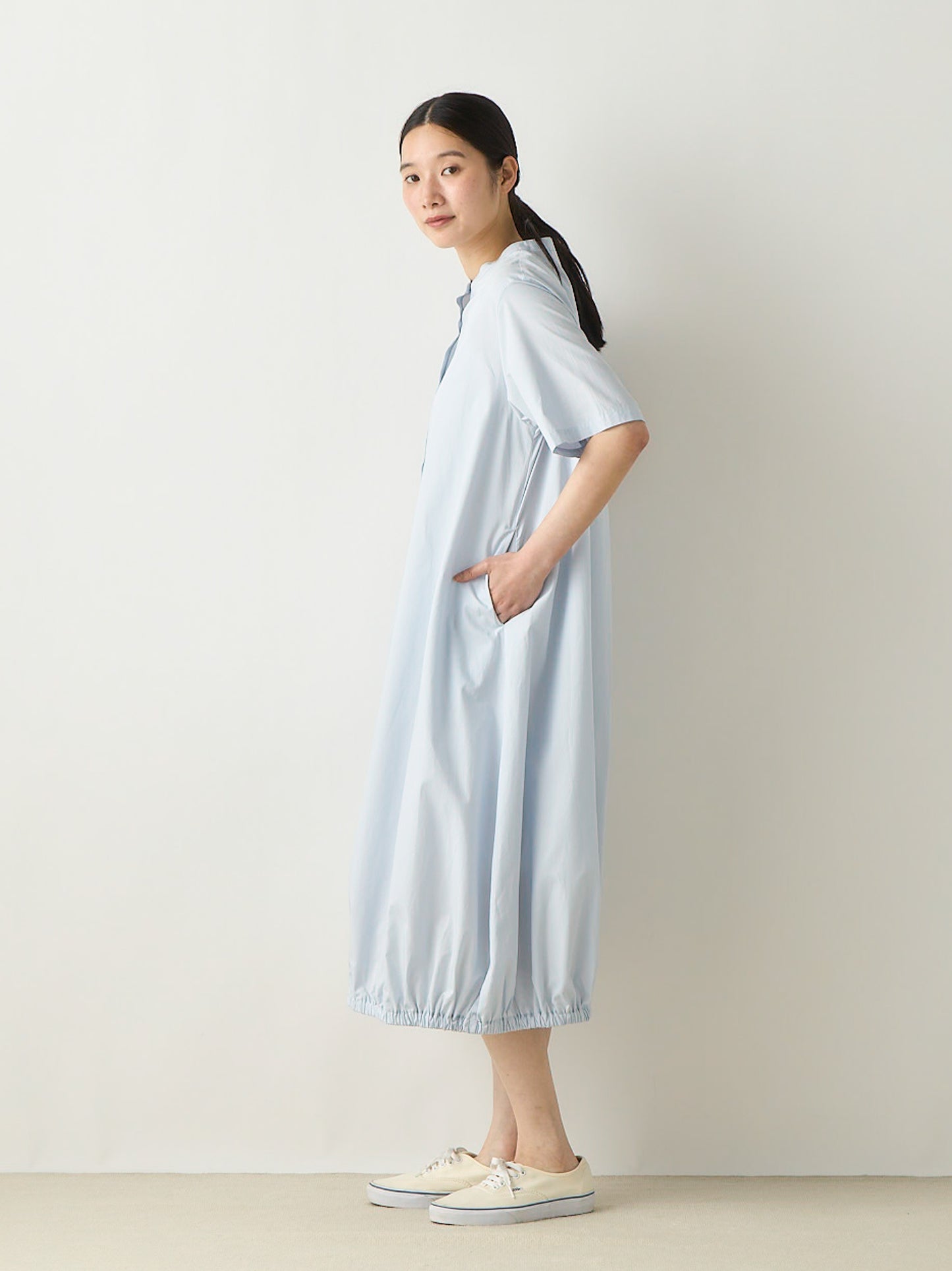 balloon shirt one-piece
