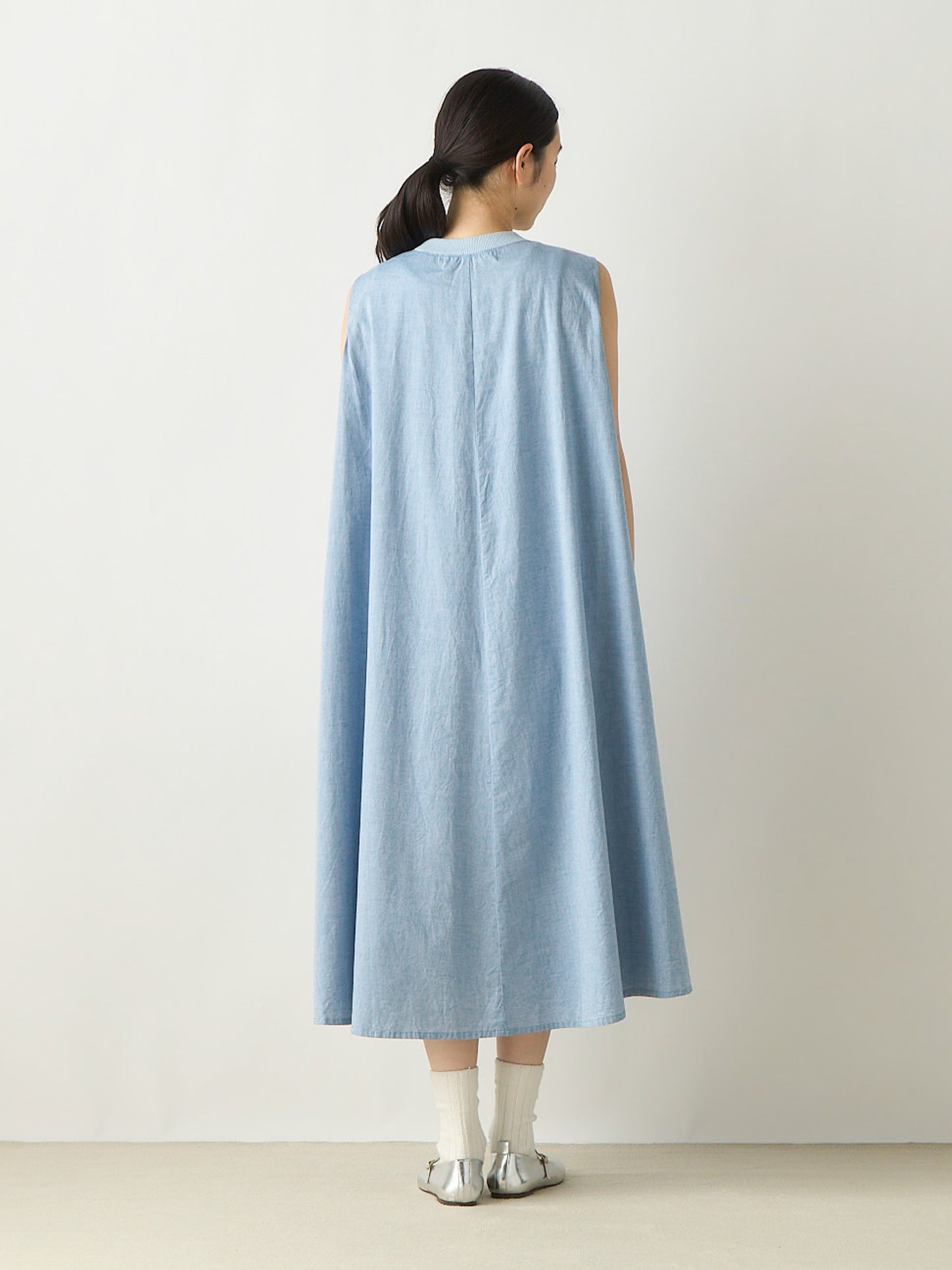 chambray nosleeve plenty one-piece