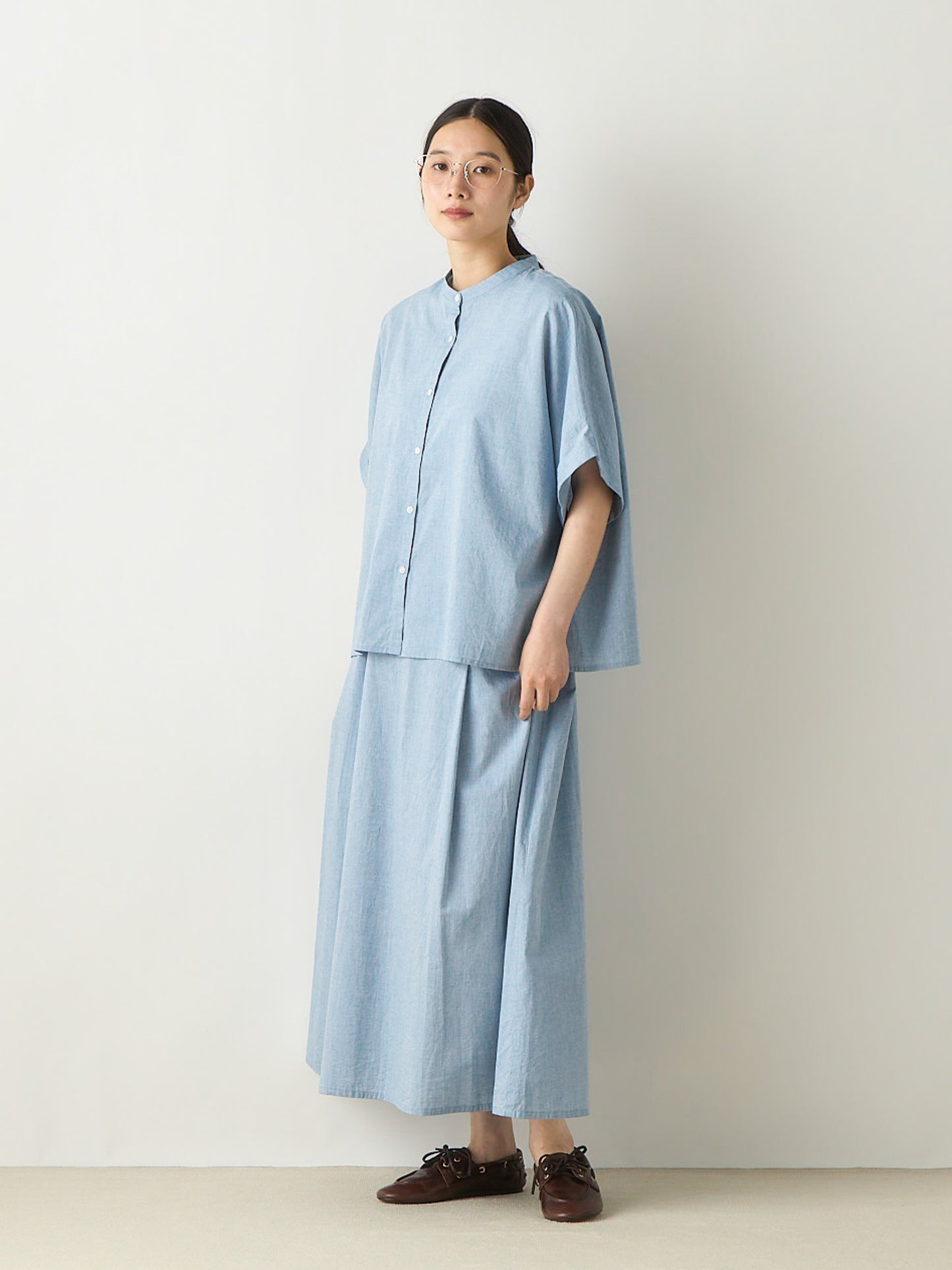 chambray wide shirt