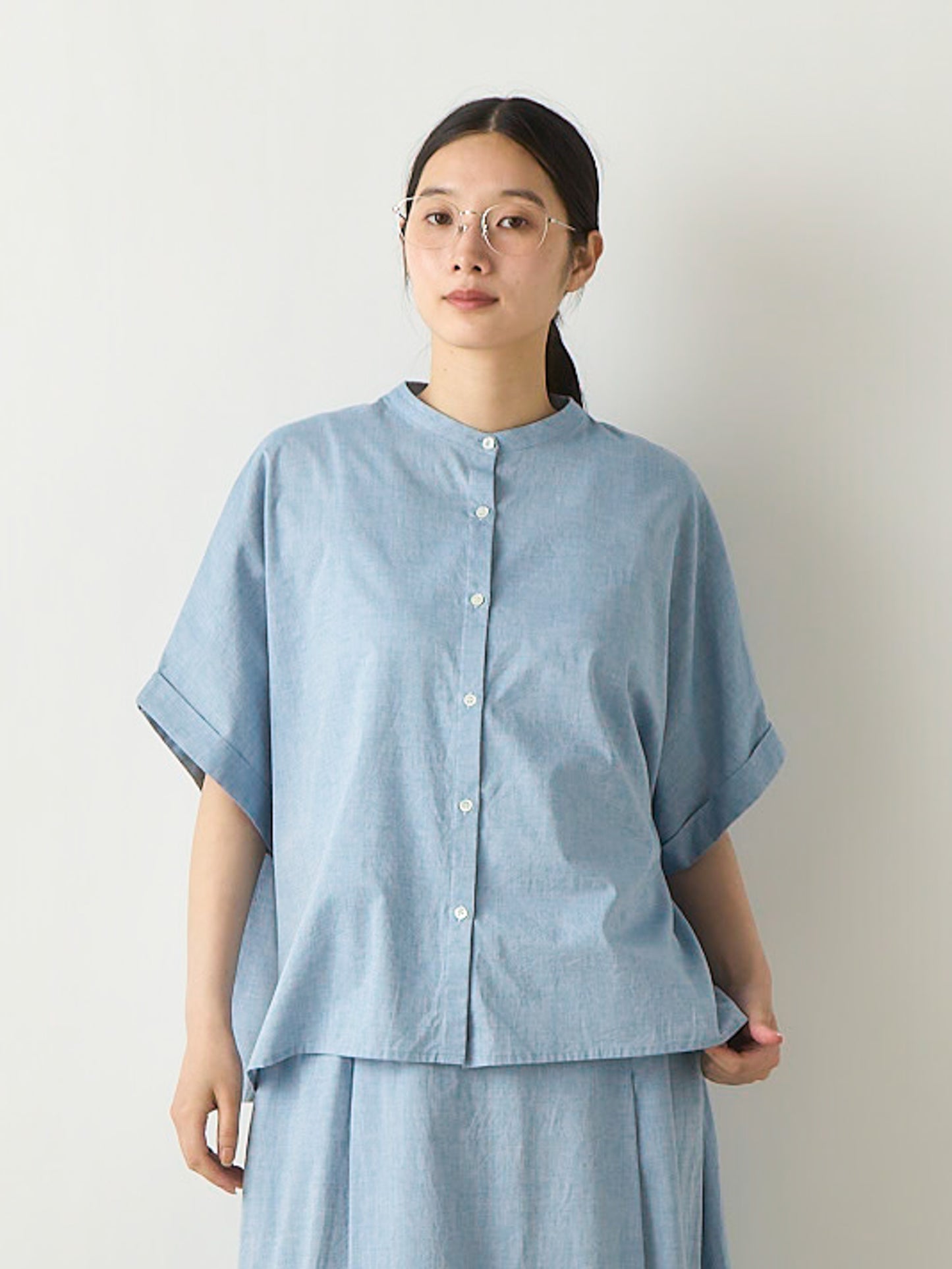 chambray wide shirt