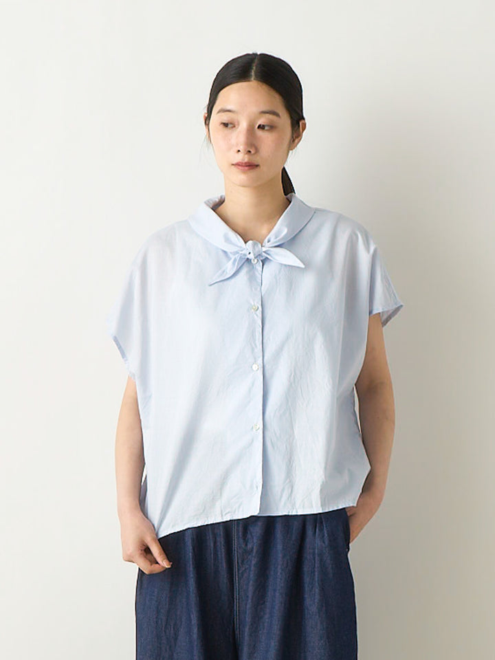 scarf like nosleeve shirt