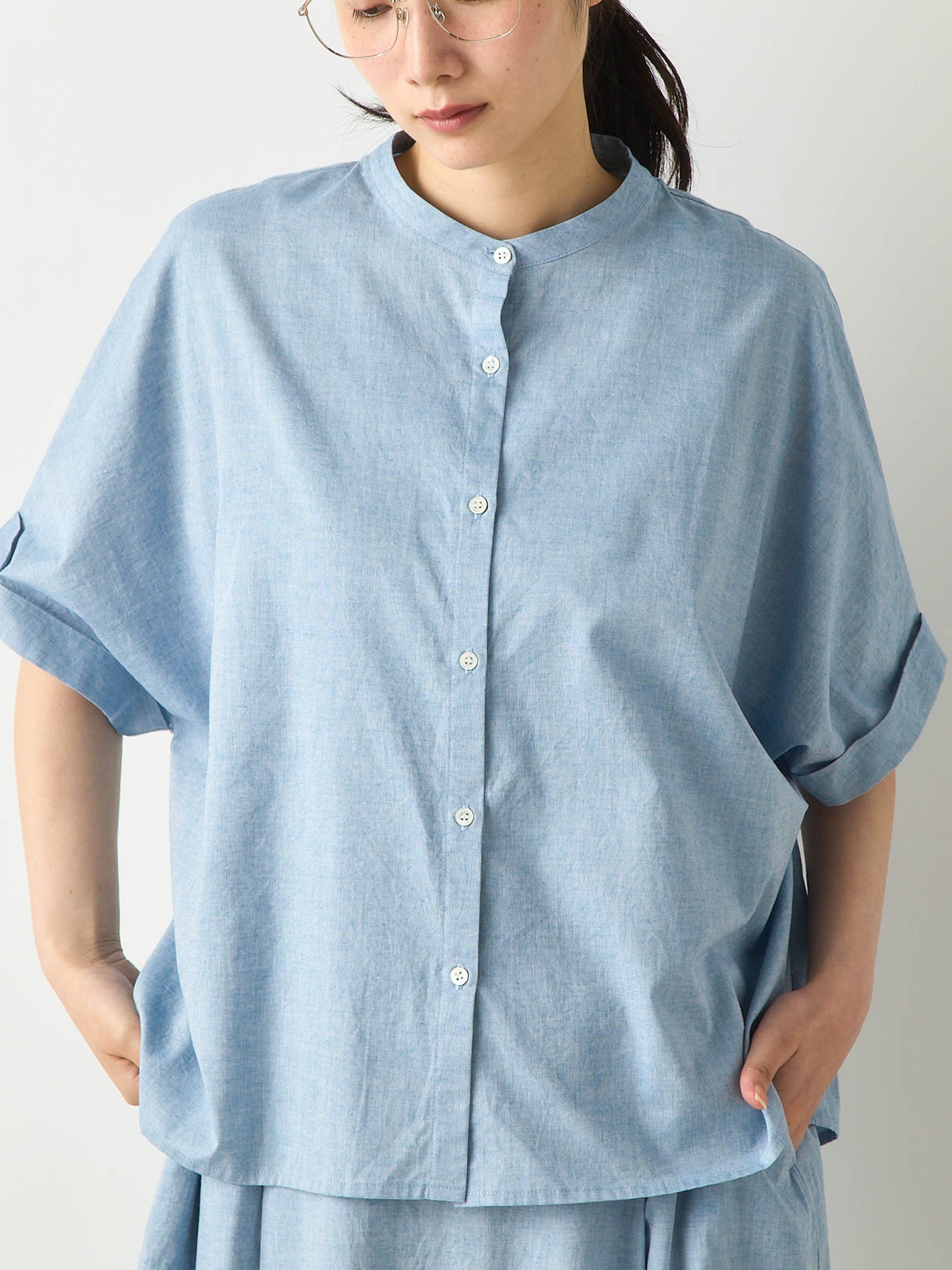 chambray wide shirt