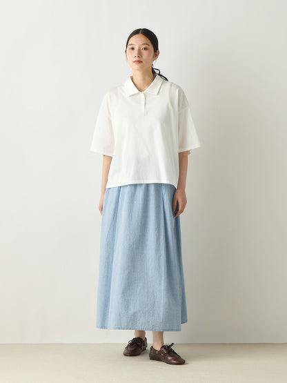 chambray tuck skirt