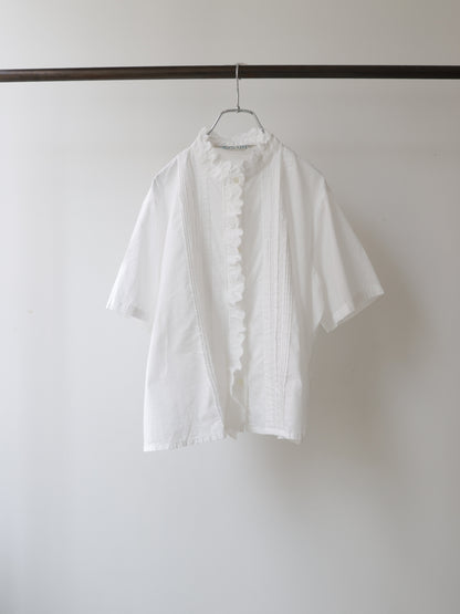 pin tuck lace shirt short sleeve