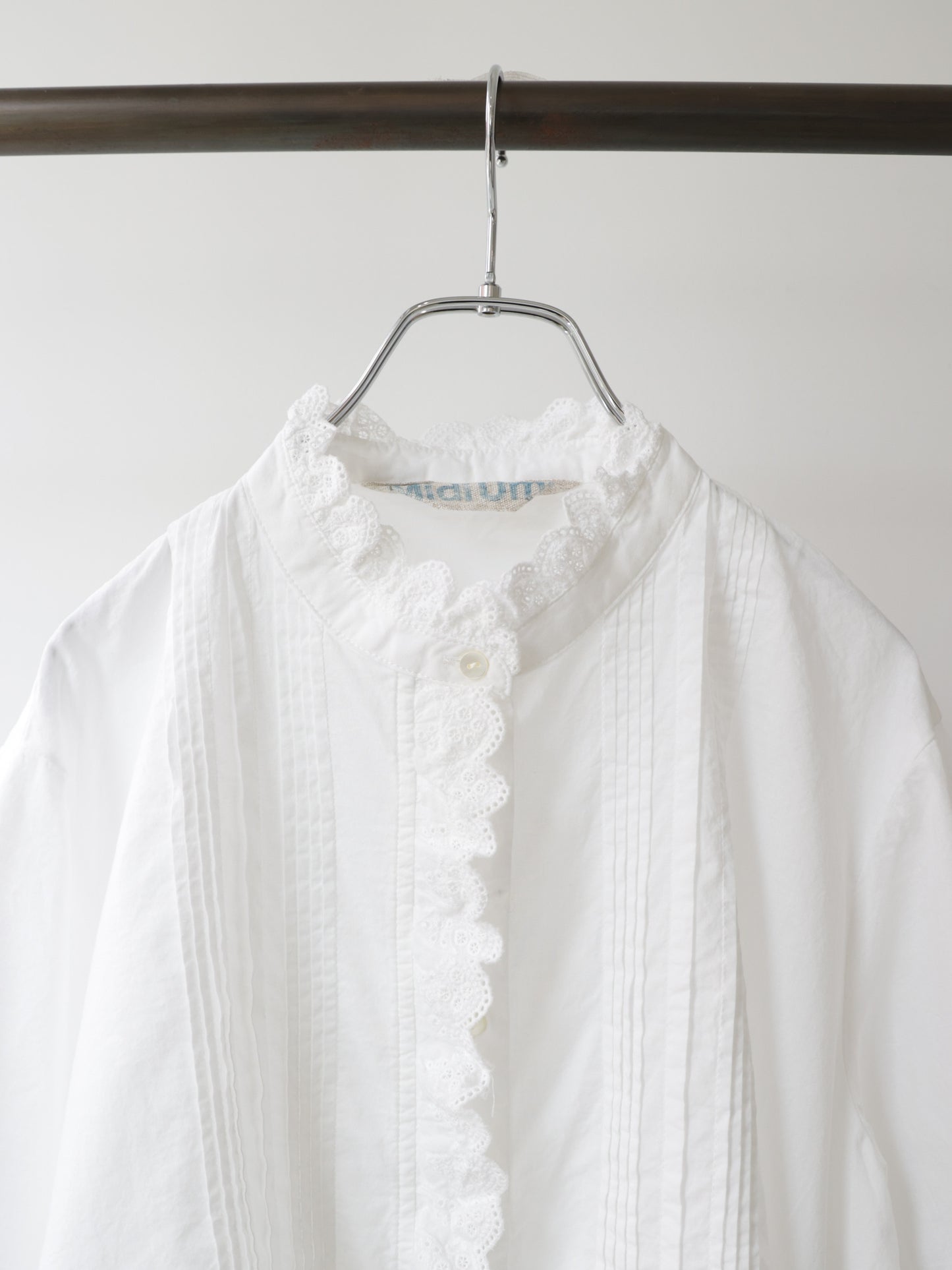 pin tuck lace shirt short sleeve