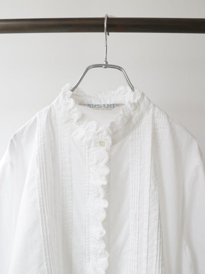 pin tuck lace shirt short sleeve