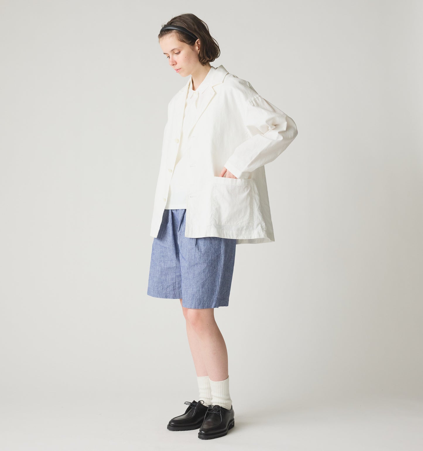 cotton linen tailored jacket
