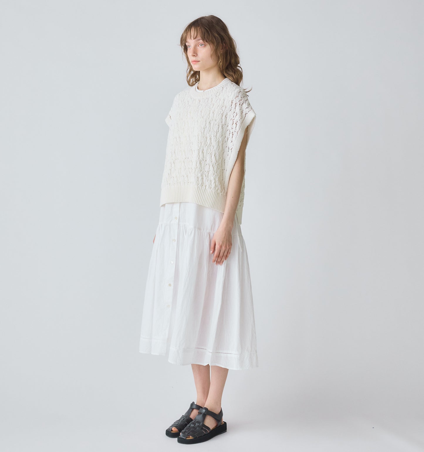 tapeyarn side ribbon vest
