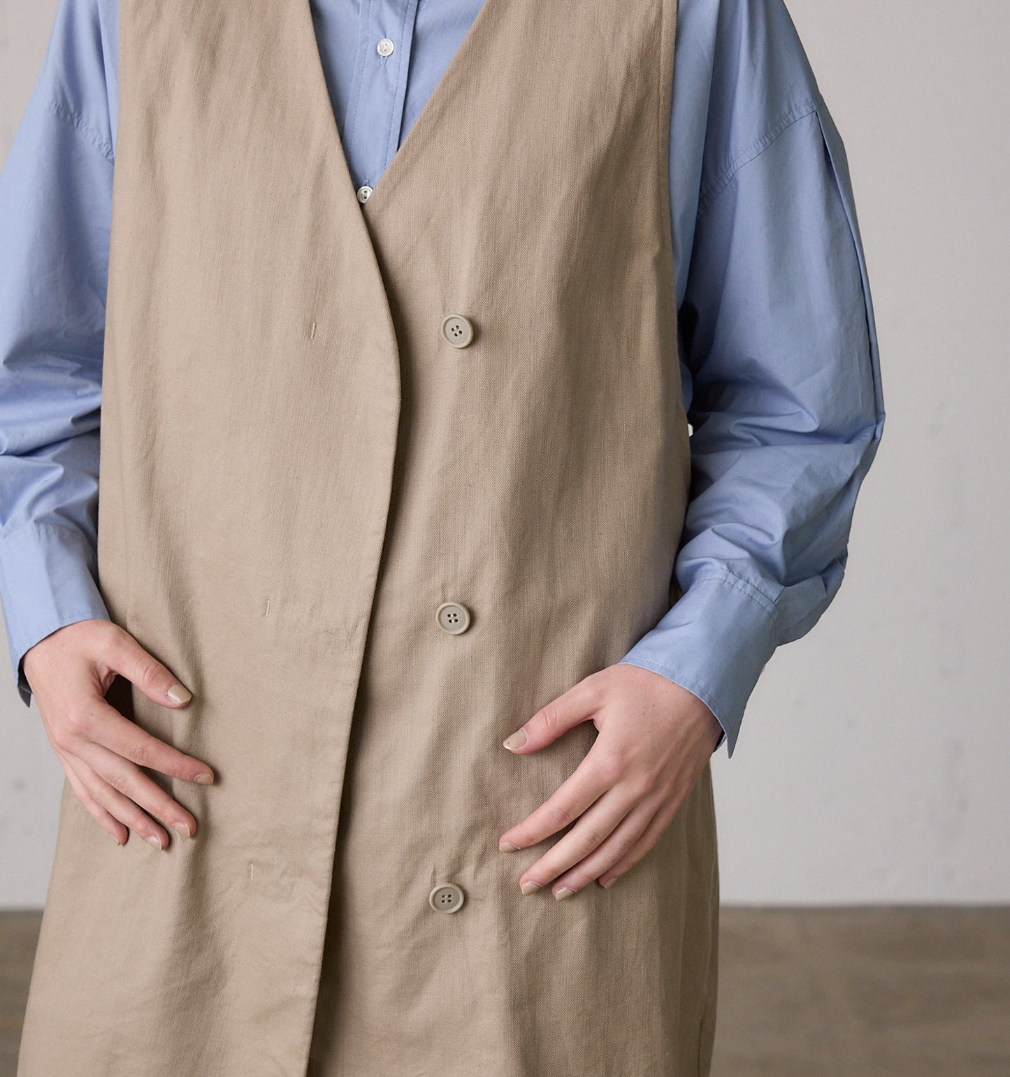 cotton linen wide vest