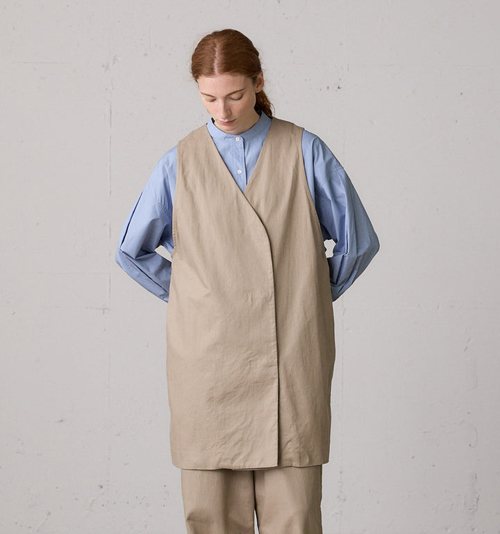 cotton linen wide vest