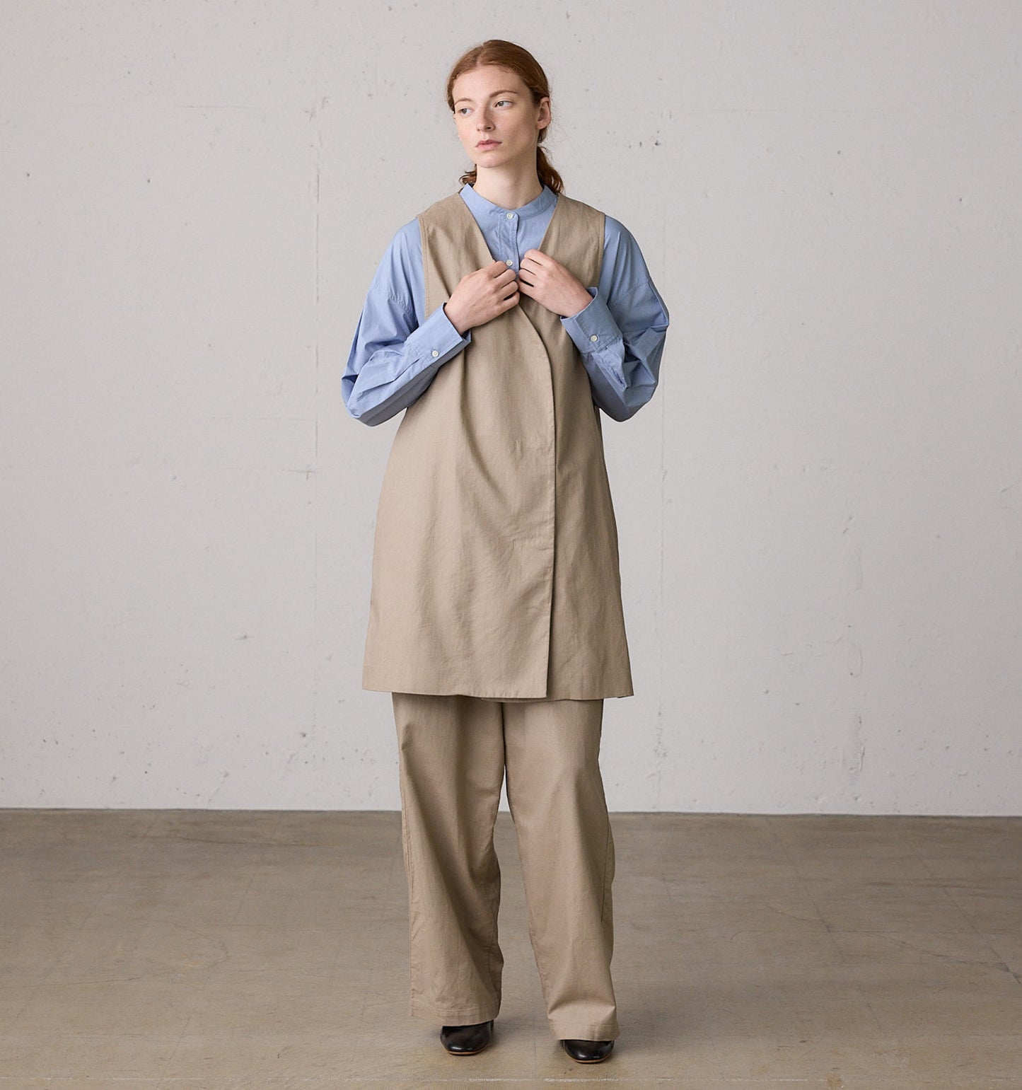cotton linen wide vest