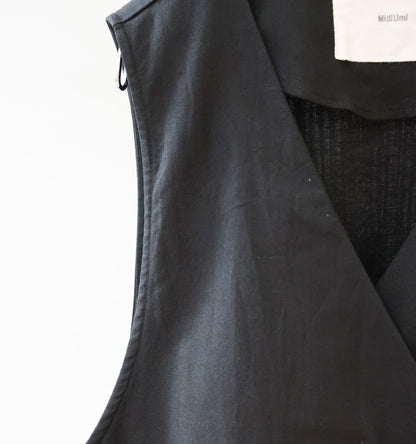 cotton linen wide vest