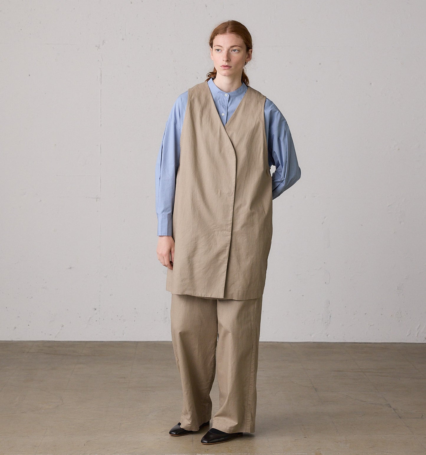 cotton linen wide vest