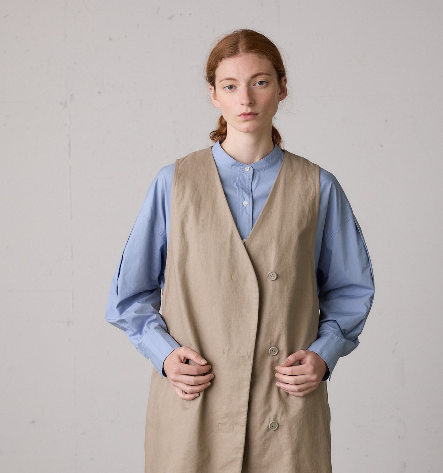 cotton linen wide vest