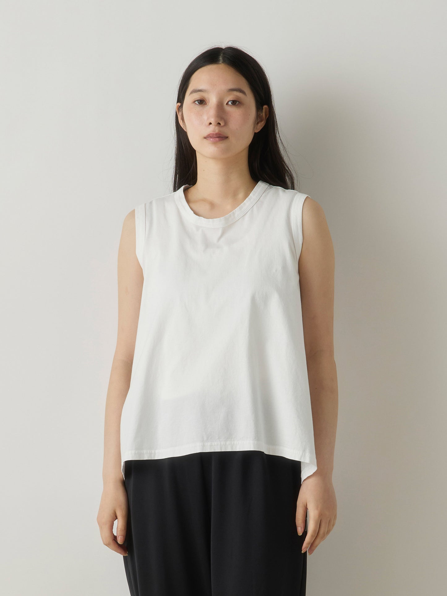 crew neck flare tank top