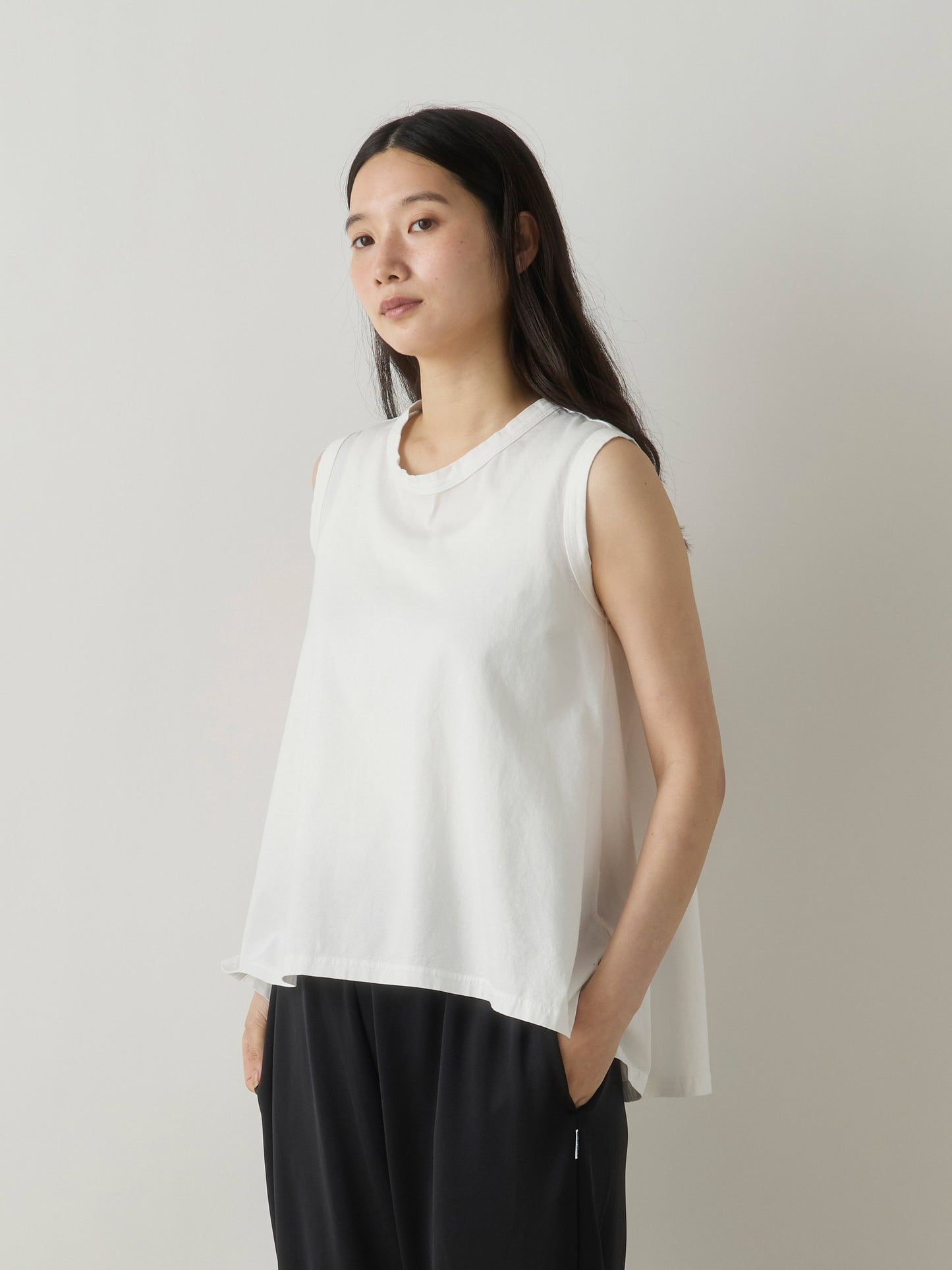 crew neck flare tank top