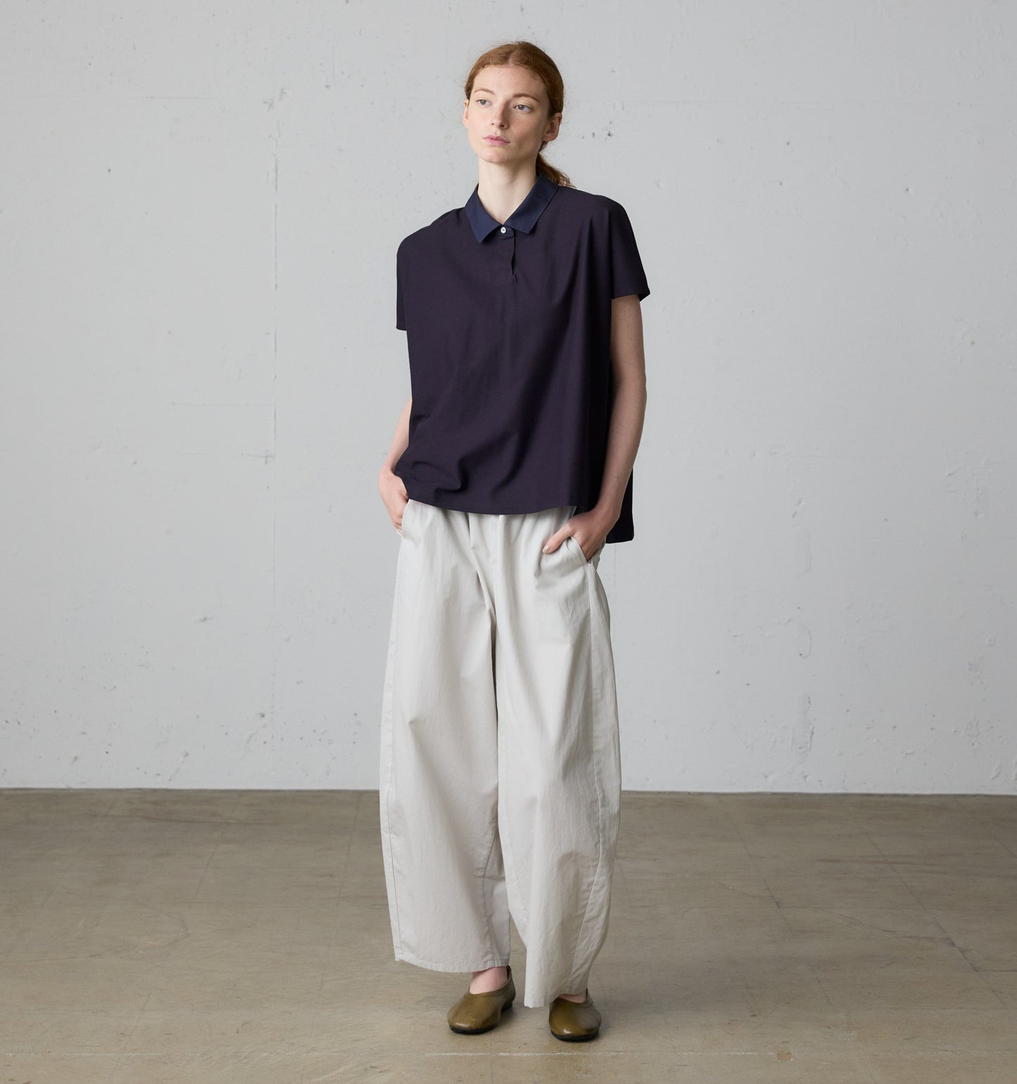 cottonlinen wide easy pants