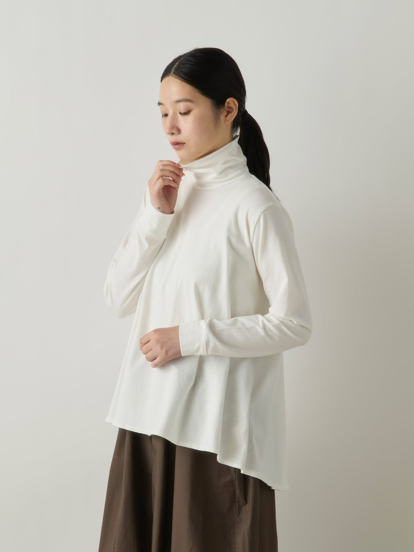 3-71999863 high neck flare pullover
